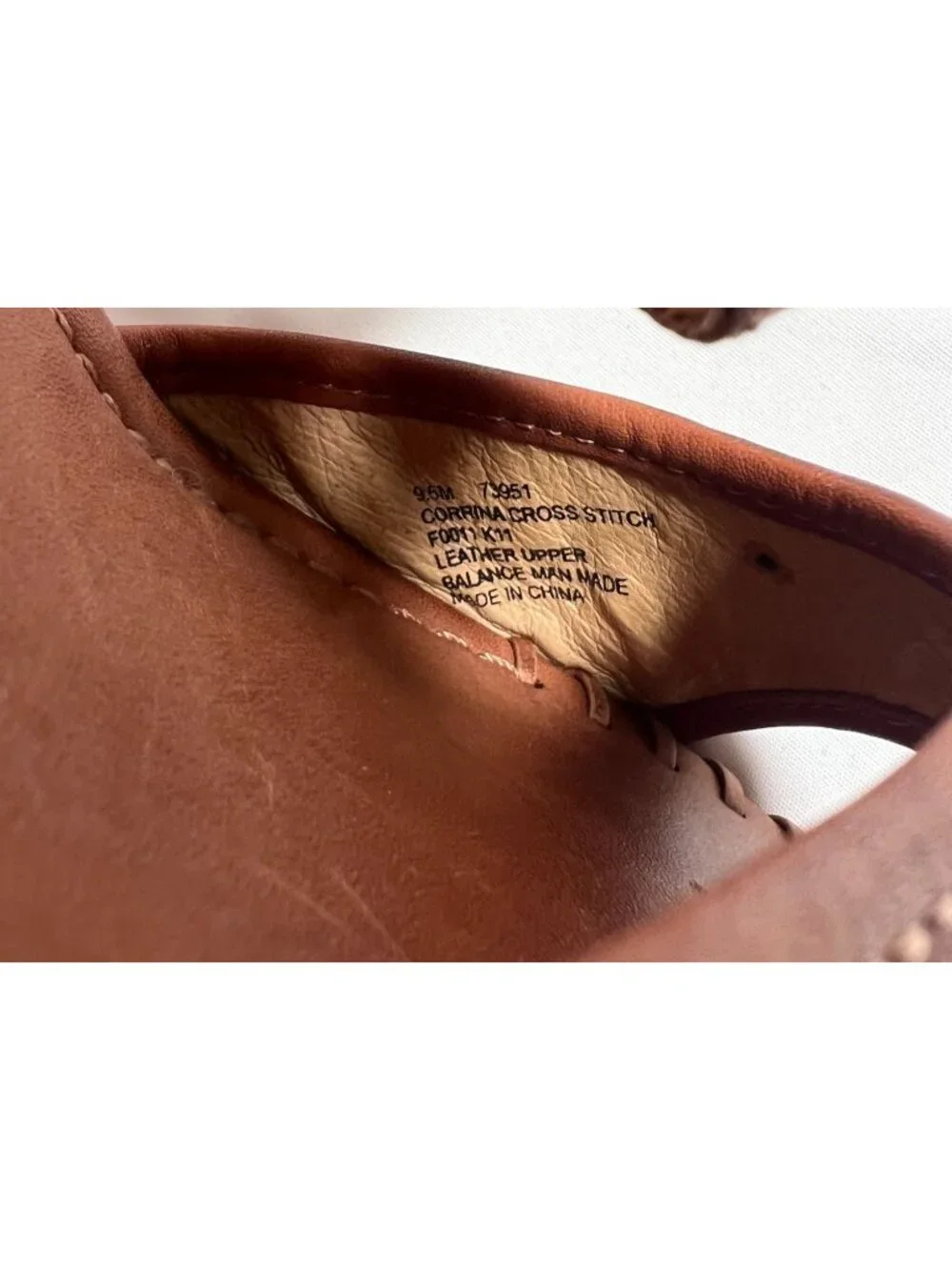 FRYE Corrina Wedge Sandals Tan Brown Leather Canvas Platform Heel 9.5